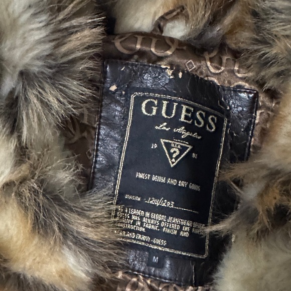 Guess Brown and Cream Faux Fur Vest - Picture 3 of 7